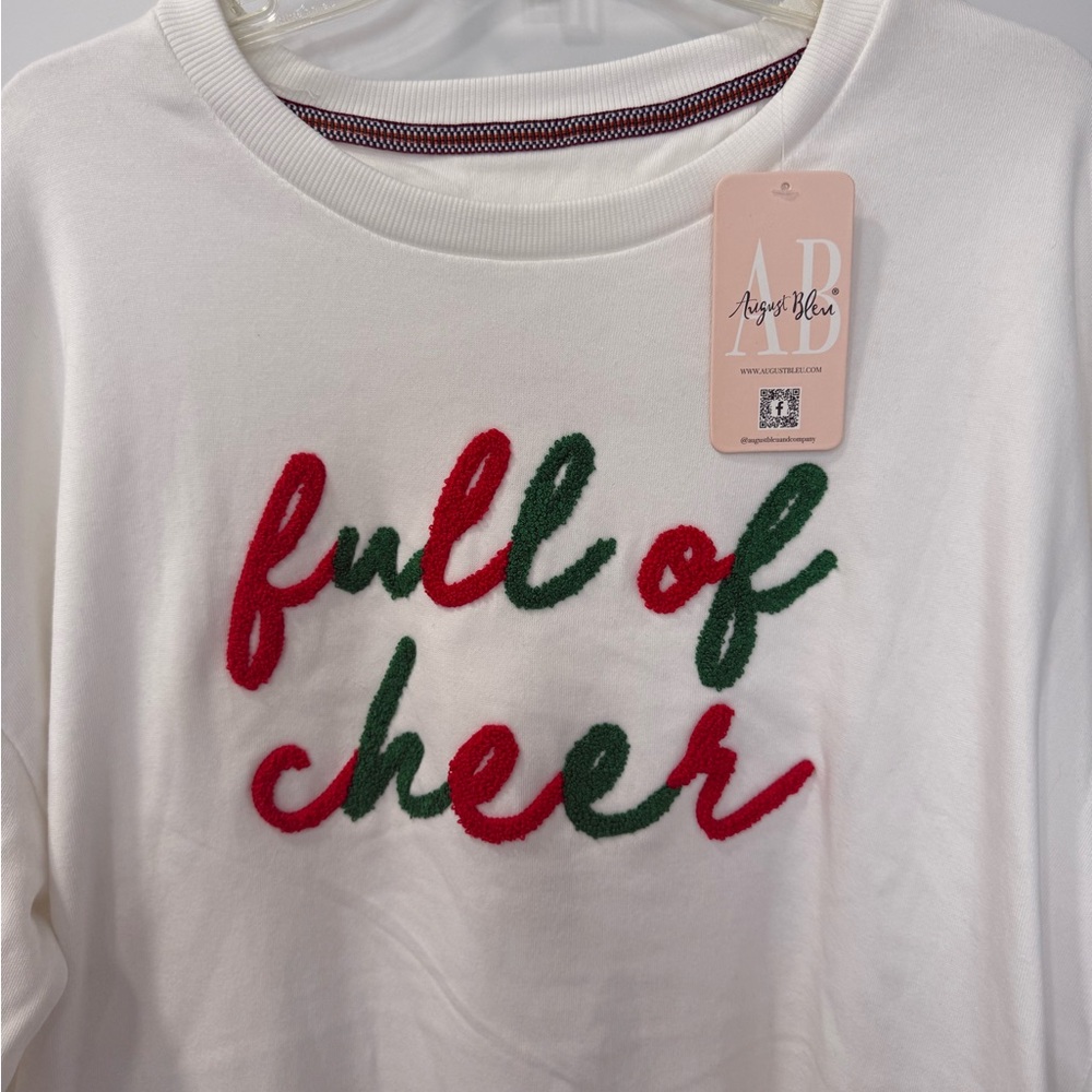 August Bleu 'Full of Cheer' White Sweater